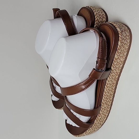 Naturalizer Peridot Espadrille Platform Sandal Shoe Straps Brown Faux‎ Leather 9 - Picture 8 of 16